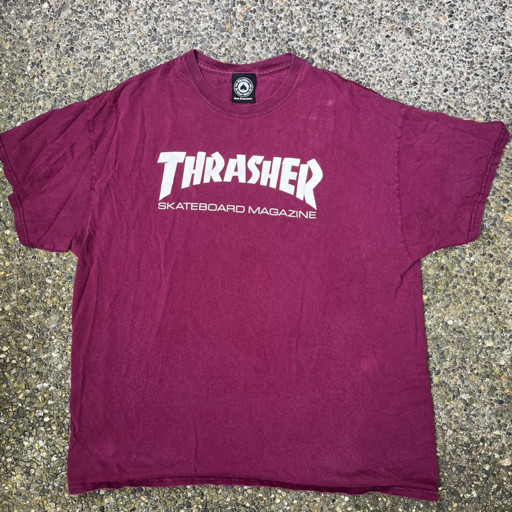 Maroon Thrasher Skate Magazine Tee